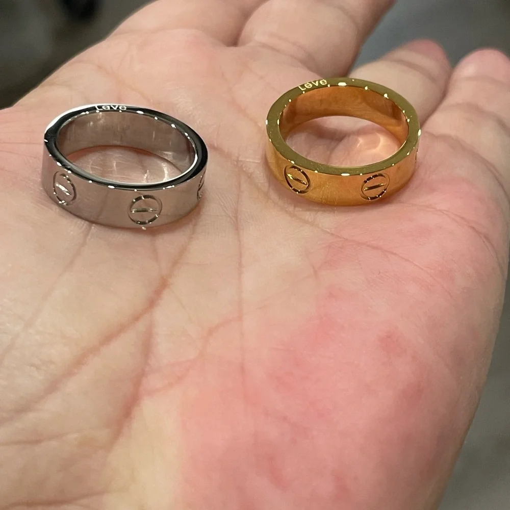 NEW CLASSIC MODEL SCREW RING LOVE BAND RING - Picture 5 of 15